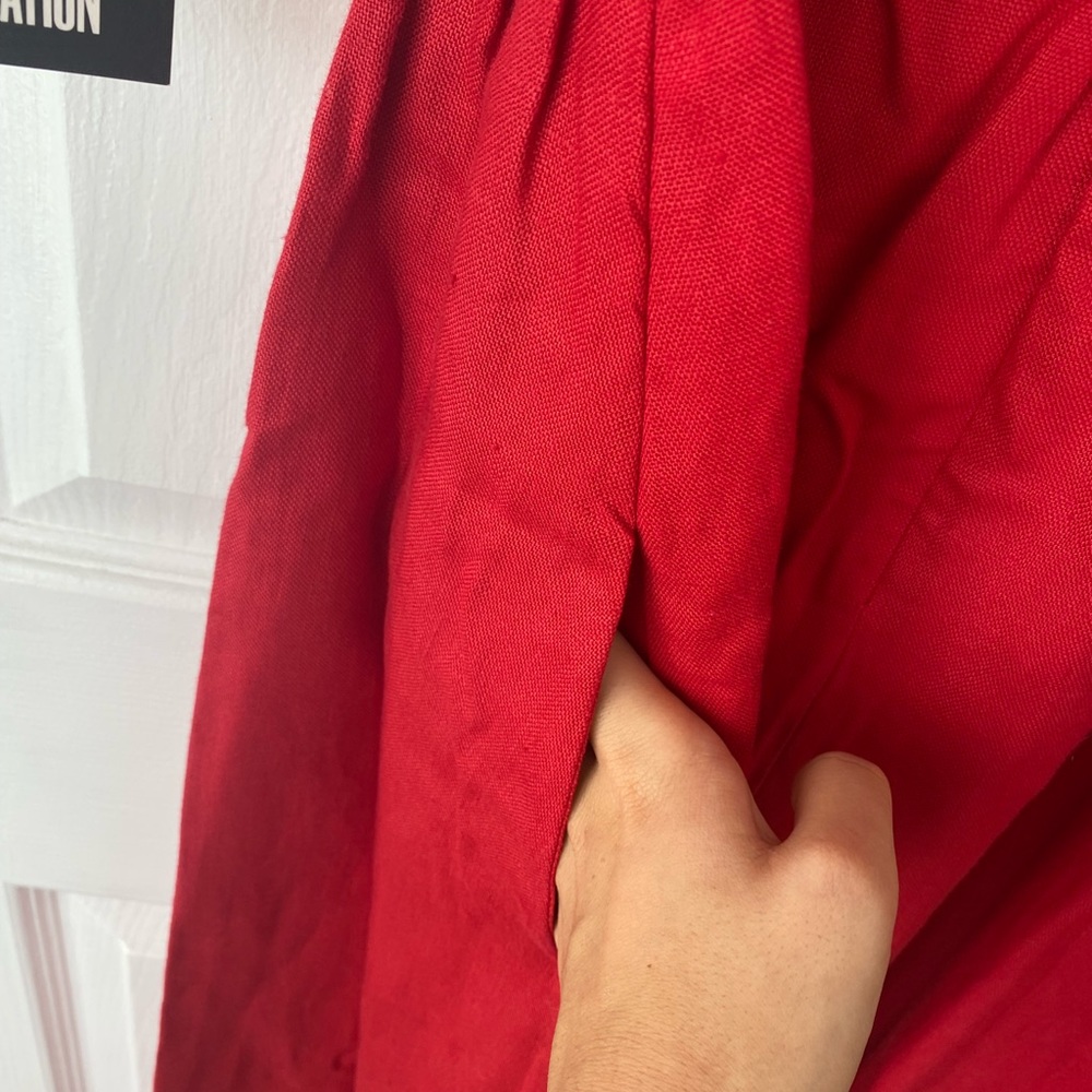 NEW with Tags Reformation Red Olivia MIDI Linen Dress - Picture 7 of 10